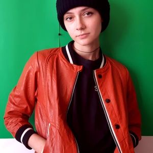 Italian Leather Bomber Jacket
